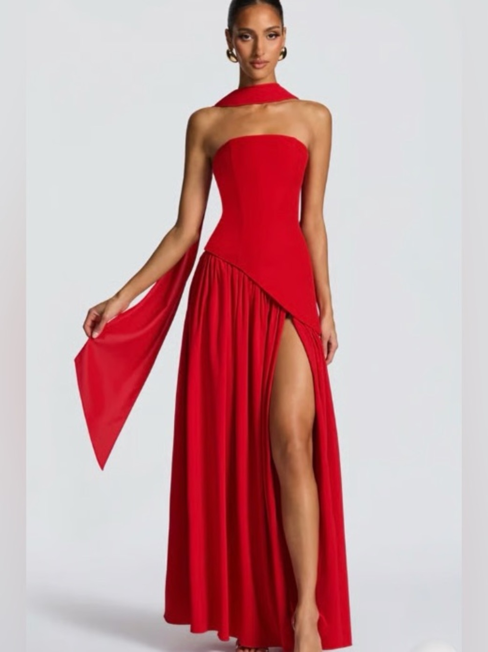 Babyboo Maliyah Red Slit Dress